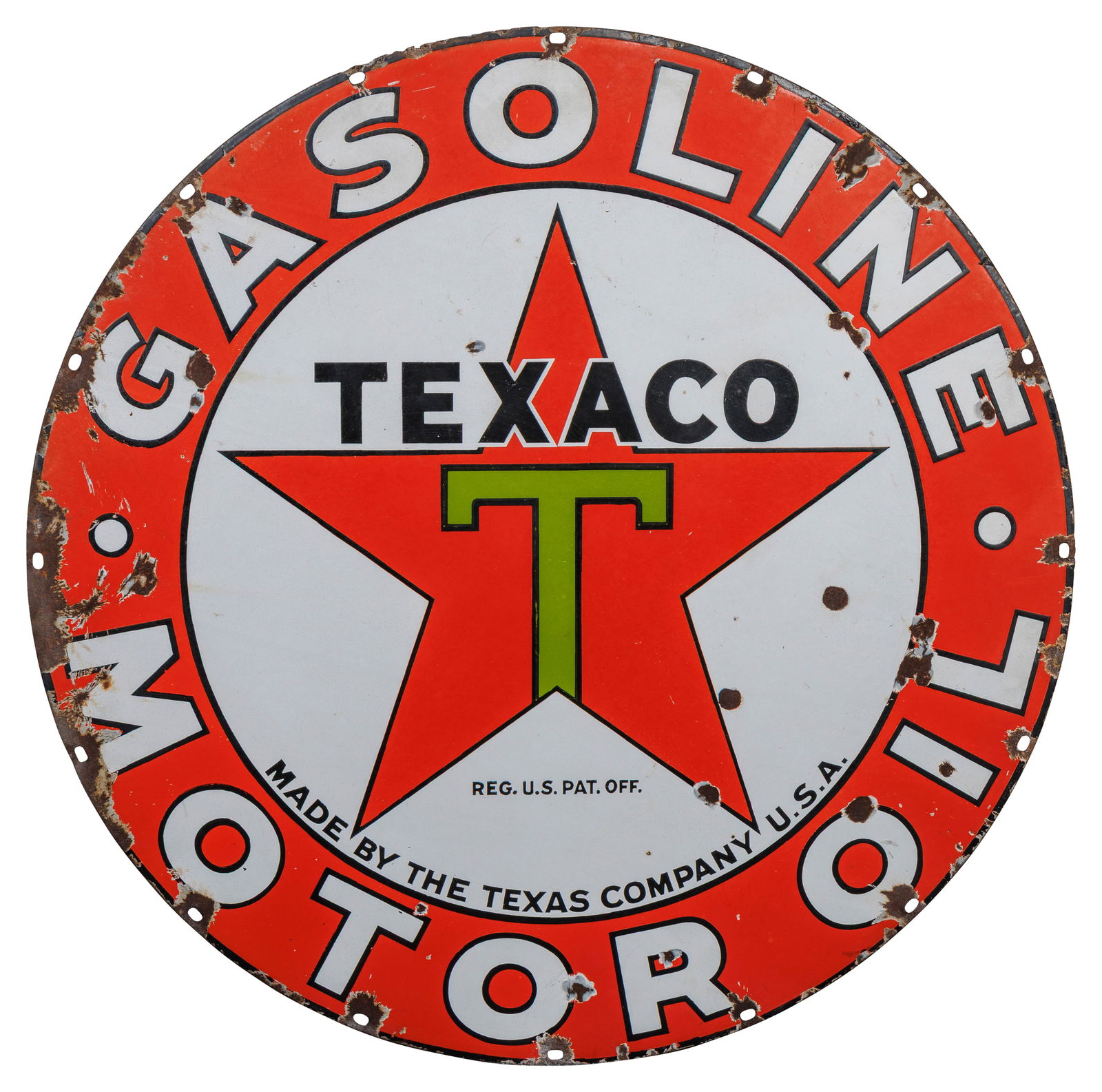 Texaco Gasoline Motor Oil 42" SSP Sign (1 of 2)