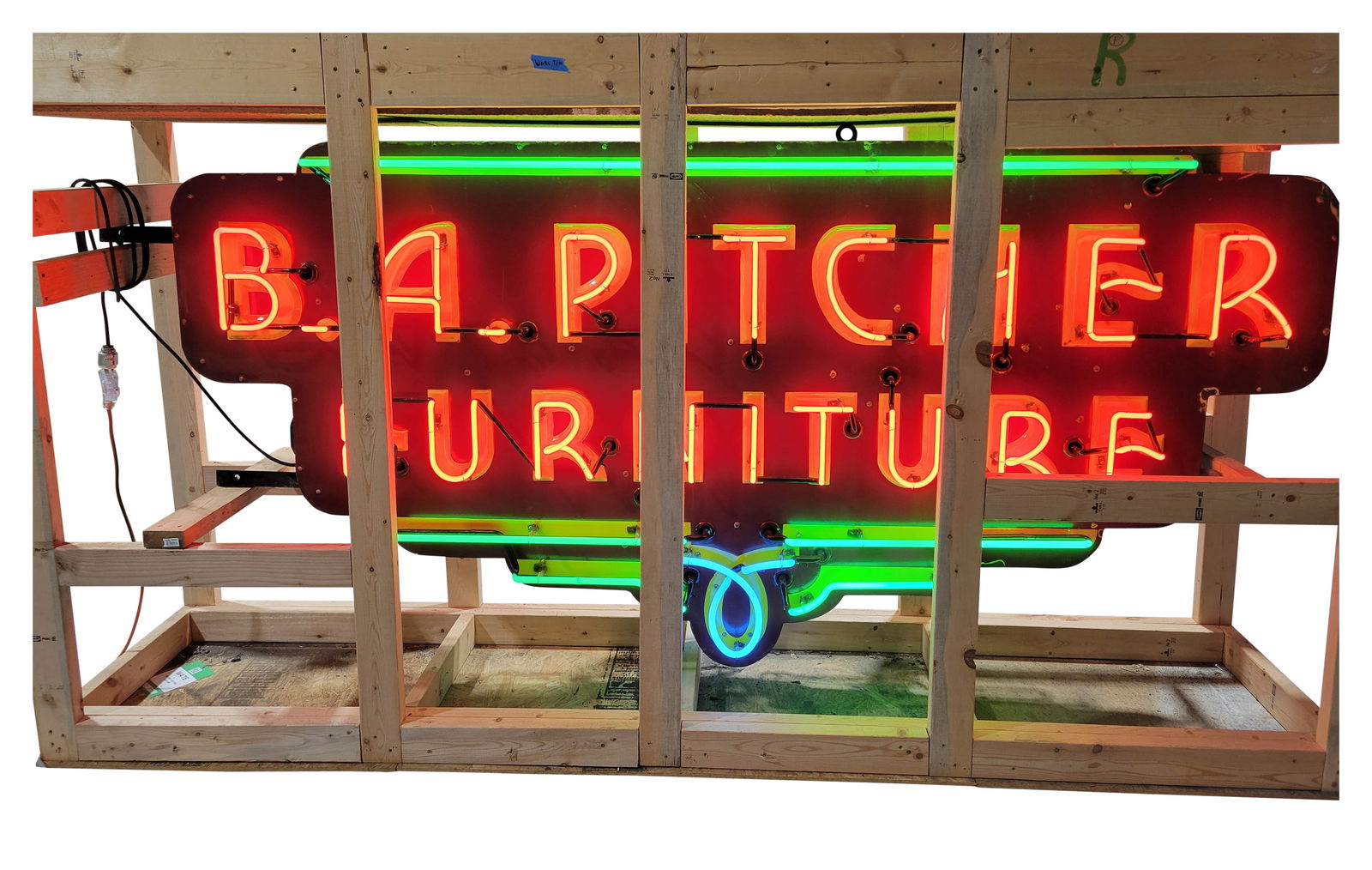 B.A. Pitcher Furniture 8' DSP Emb. Factory Neon Sign (1 of 4)