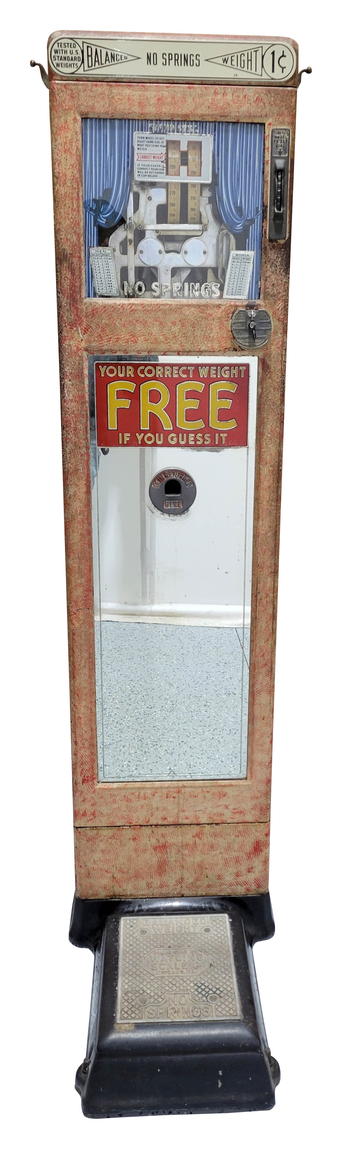 Watling 1 Cent Coin Operated Guess Your Weight Scale (1 of 4)