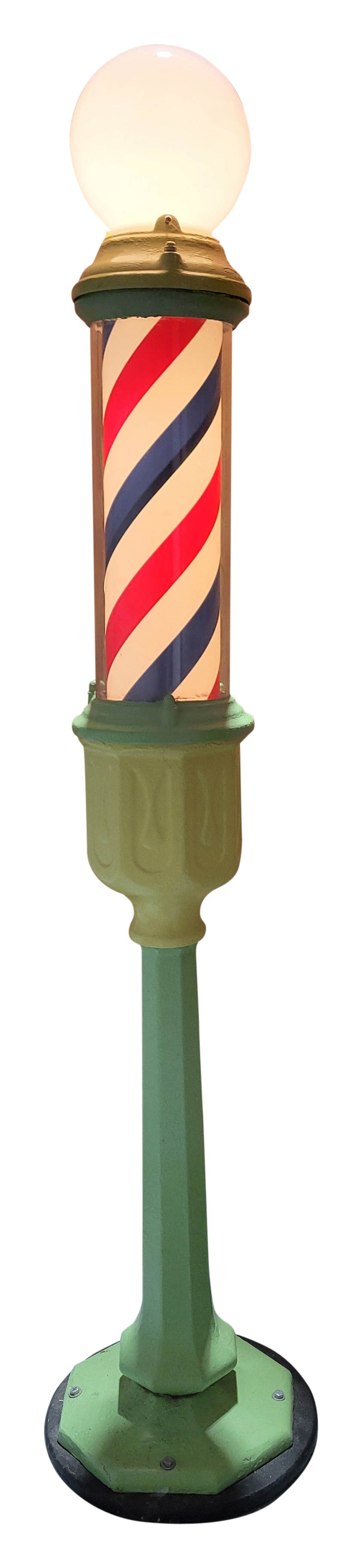 Rotating Floor Model Barber Shop Pole (1 of 3)