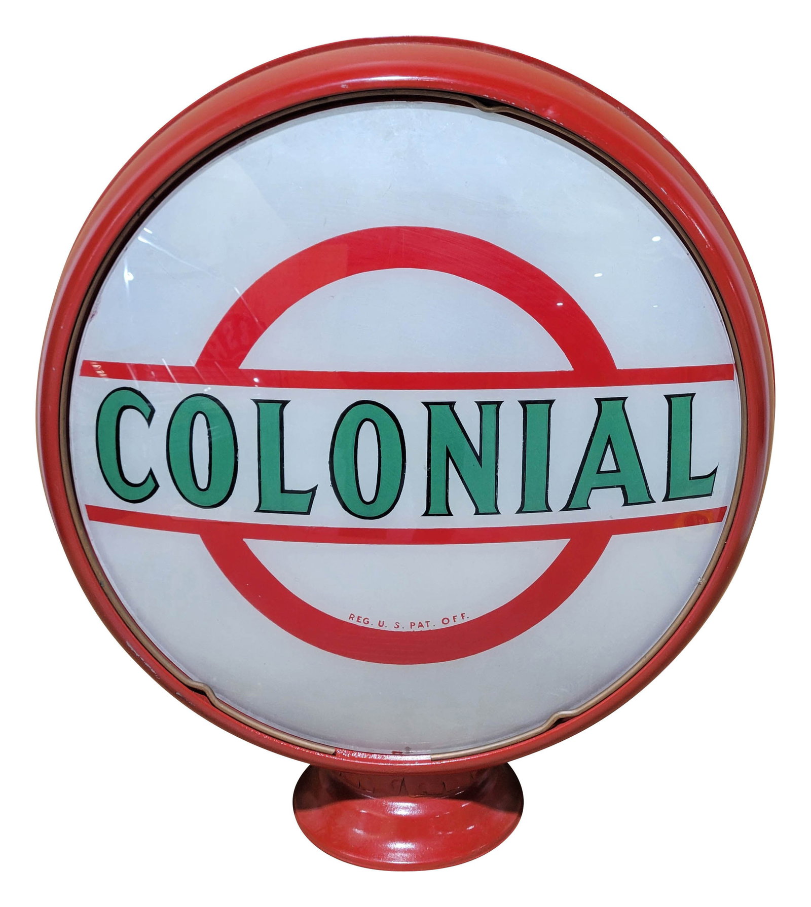 Colonial Gasoline Complete 15" HP Metal Body Gas Pump Globe (1 of 2)