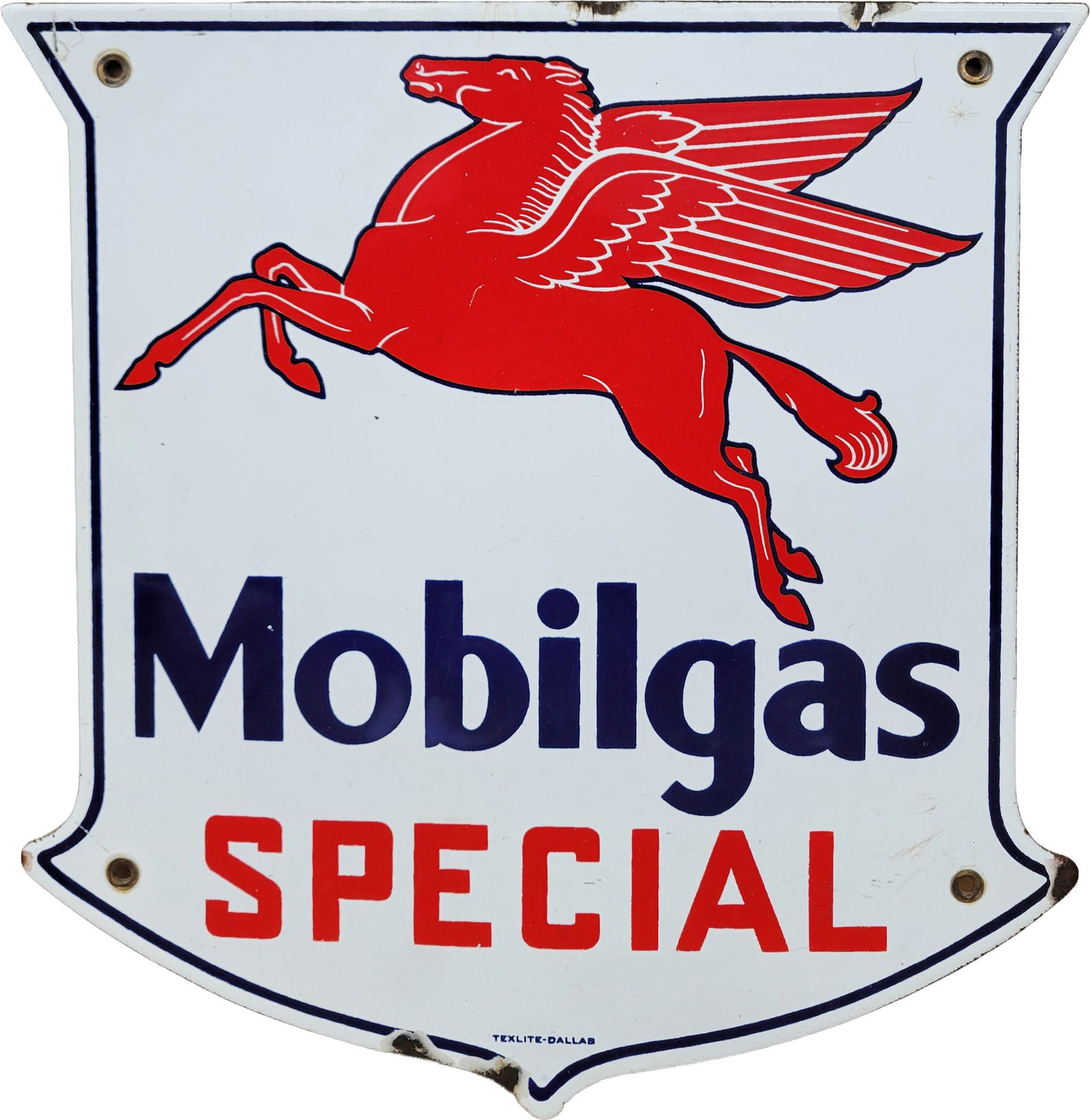 Mobilgas Special Porcelain Pump Plate With Pegasus (1 of 2)