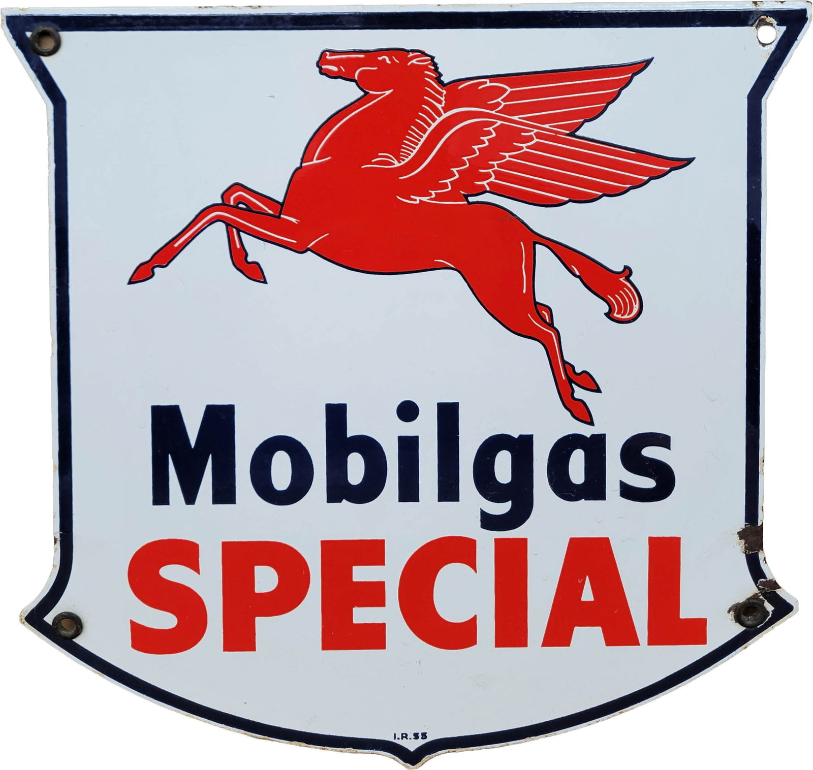 Mobilgas Special Porcelain Pump Plate With Pegasus (1 of 2)