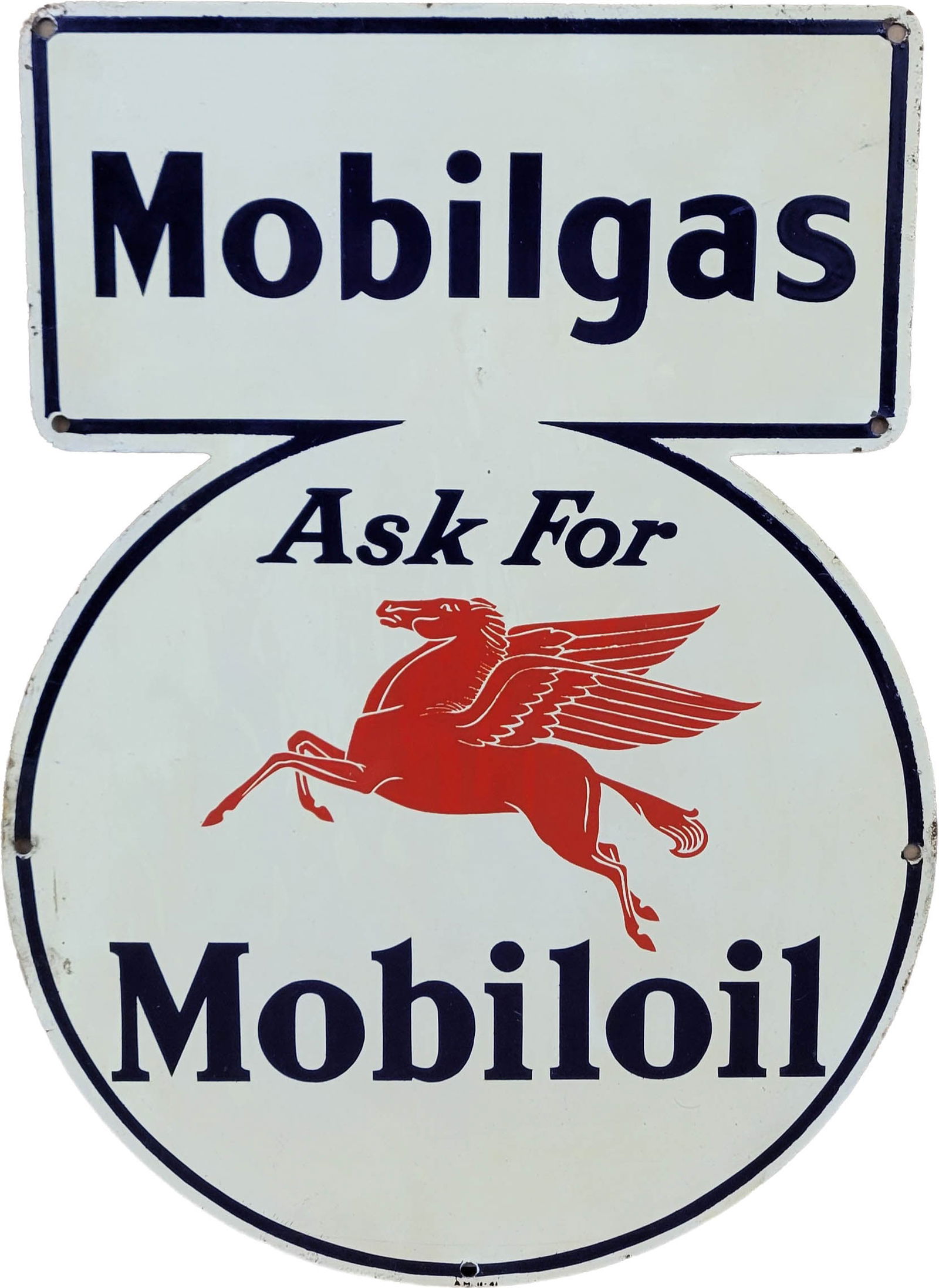 Mobilgas Ask For Mobiloil SST Key Hole Sign (1 of 2)