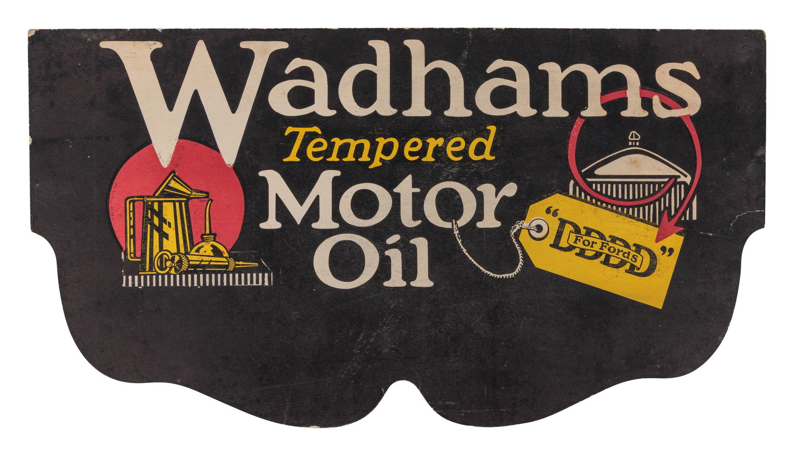 Wadhams Tempered Motor Oil For Fords Cardboard Winterfront Sign (1 of 2)
