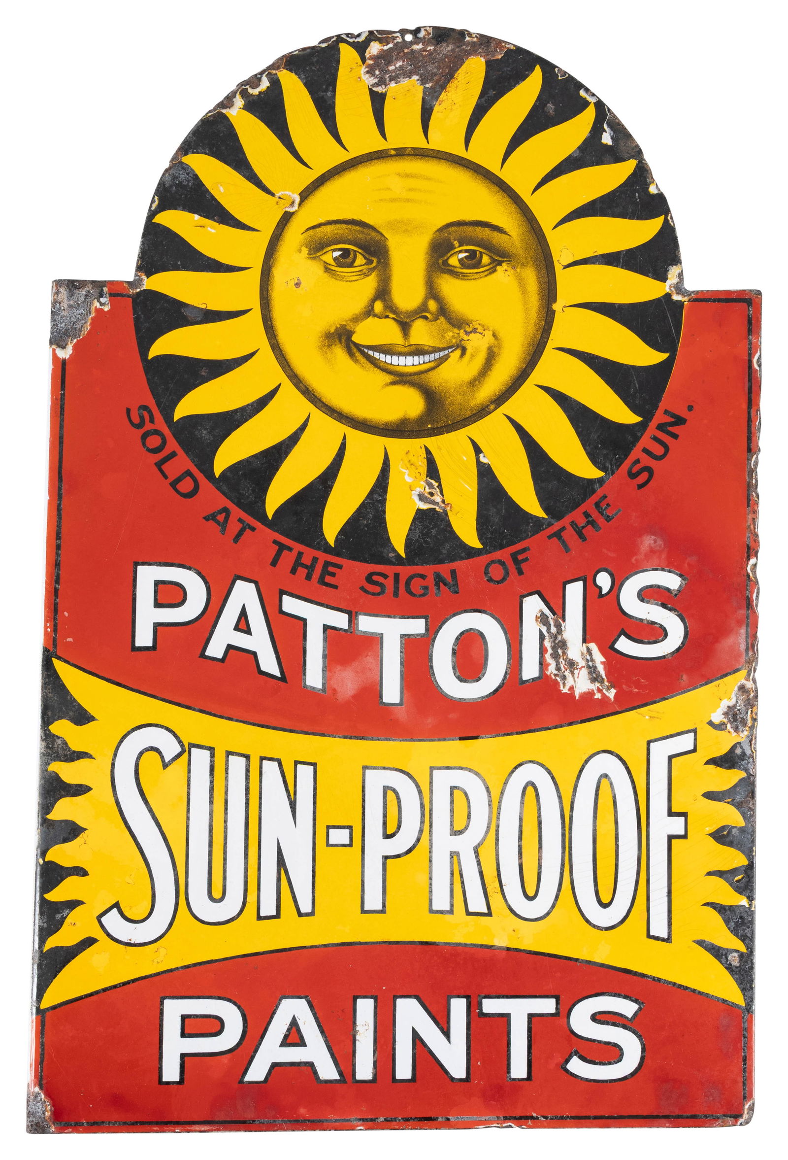 Rare Patton's Sun Proof Paints DSP Flange Sign w/ Logo (1 of 2)