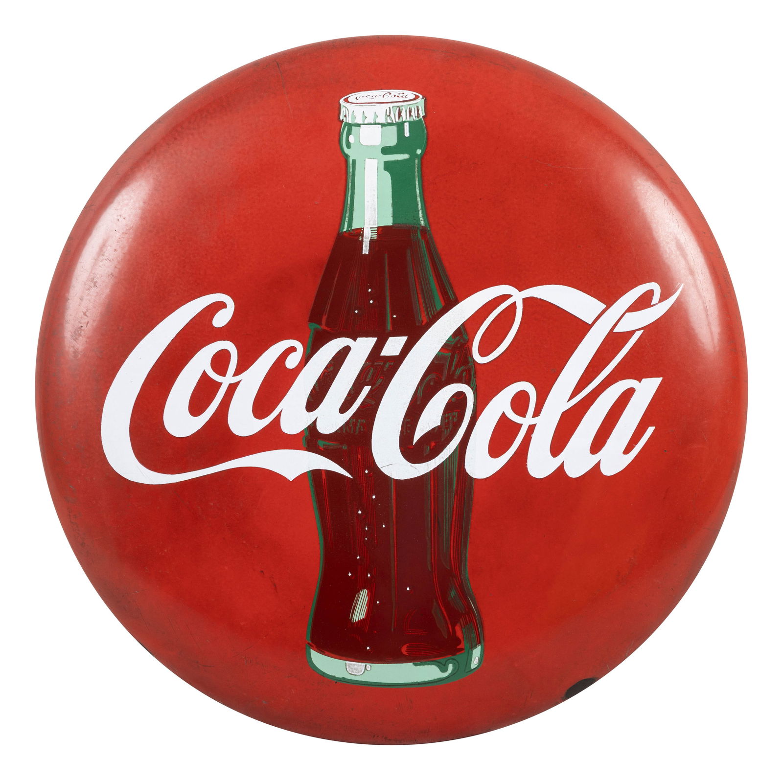 Coca Cola 24" SSP Button Sign w/ Bottle (1 of 2)