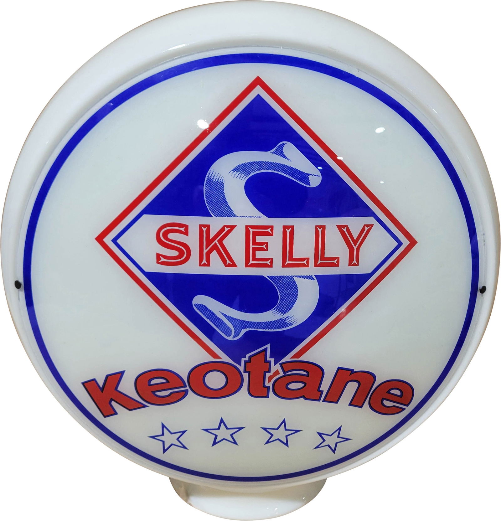 Skelly Keotane Gasoline 13.5" Complete Milk Glass Body Globe (1 of 2)