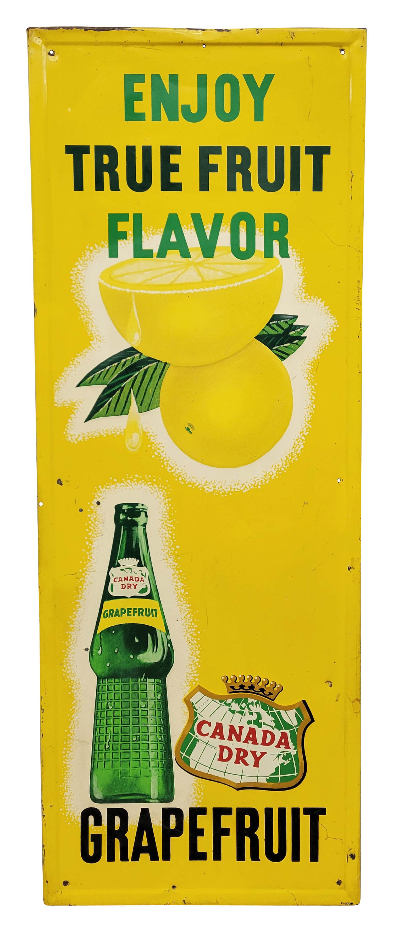 Canada Dry Grapefruit Enjoy True Fruit Flavor Single Sided Tin Sign (1 of 2)