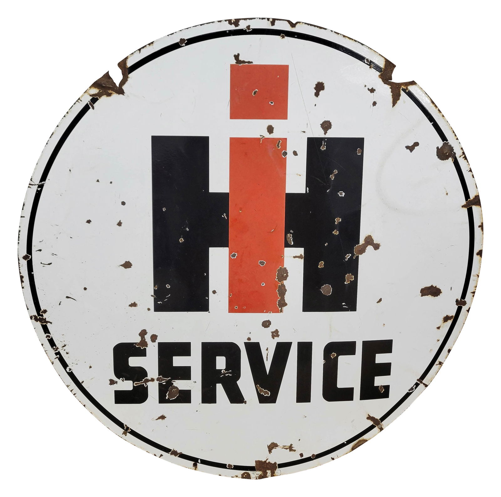 42" IH International Harvester Service Double Sided Porcelain Sign (1 of 2)