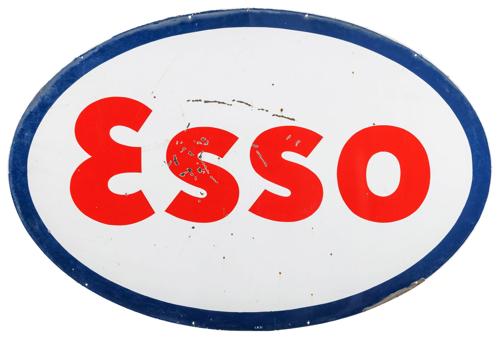 Esso Gasoline Double Sided Porcelain Dealer Sign (1 of 2)