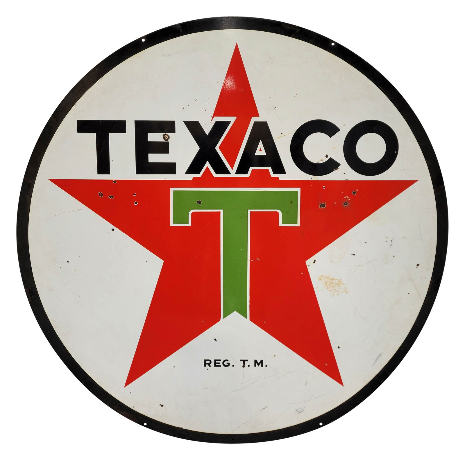 6FT Texaco Double Sided Porcelain Dealer Sign (1 of 2)