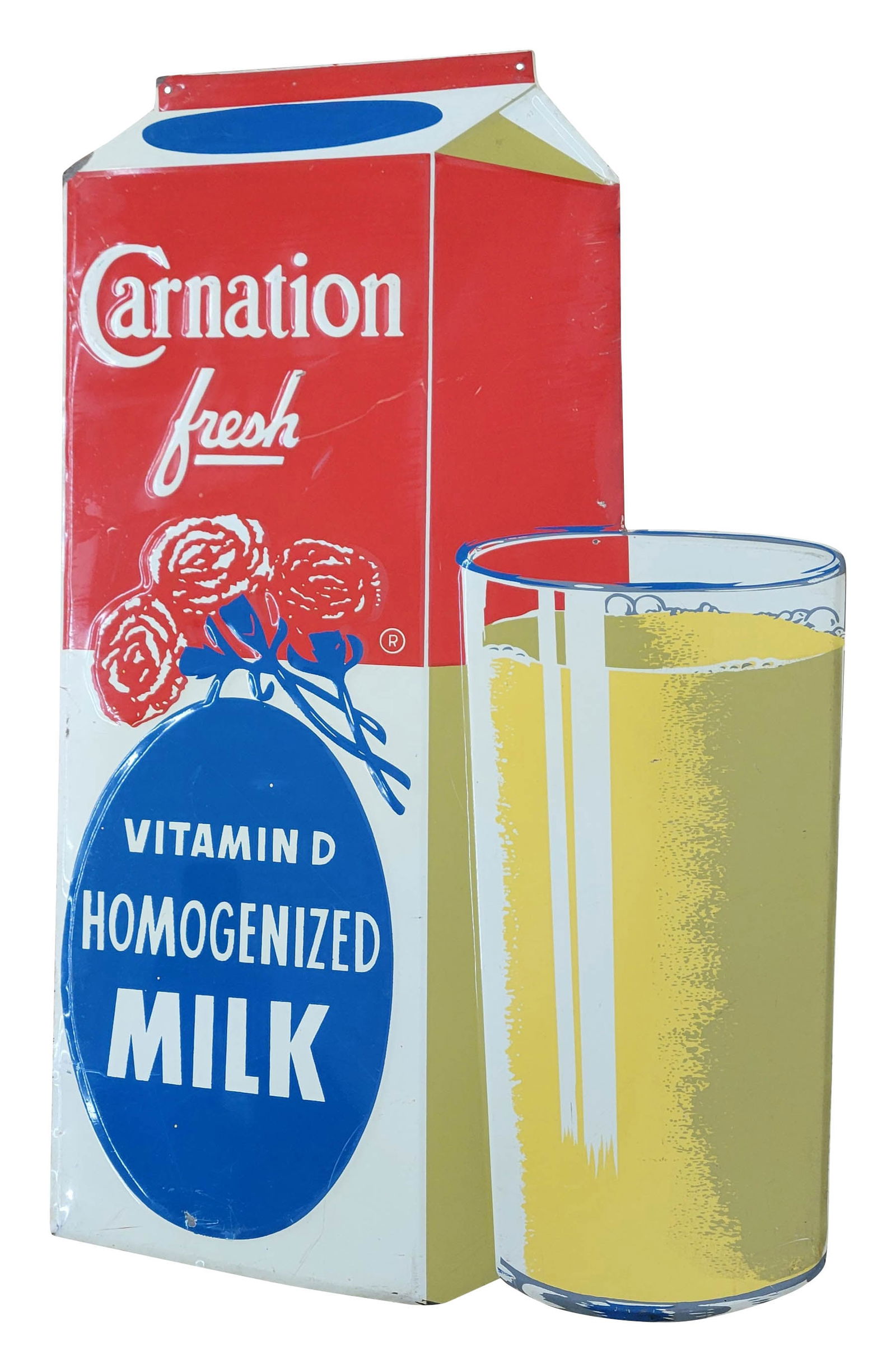 Carnation Fresh Vitamin D Homogenized Embossed Single Sided Tin Sign (1 of 2)