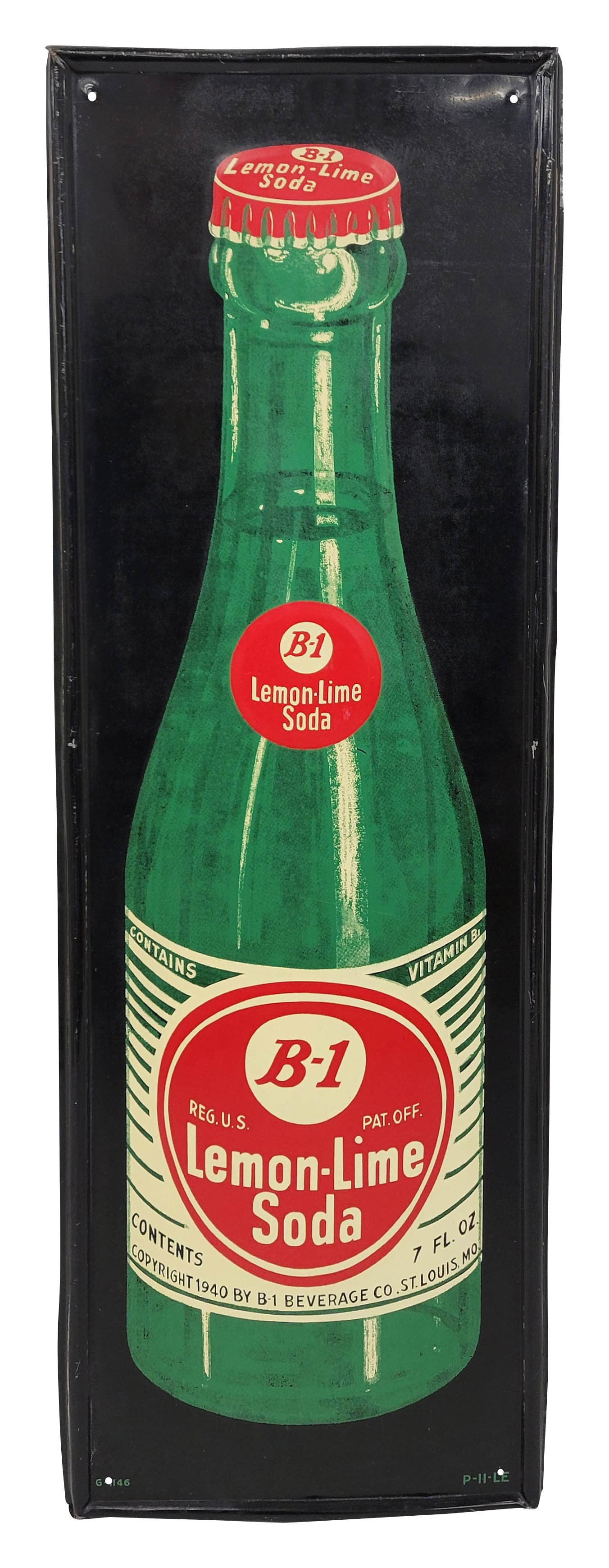 B-1 Lemon Lime Soda Single Side Tin Sign (1 of 2)