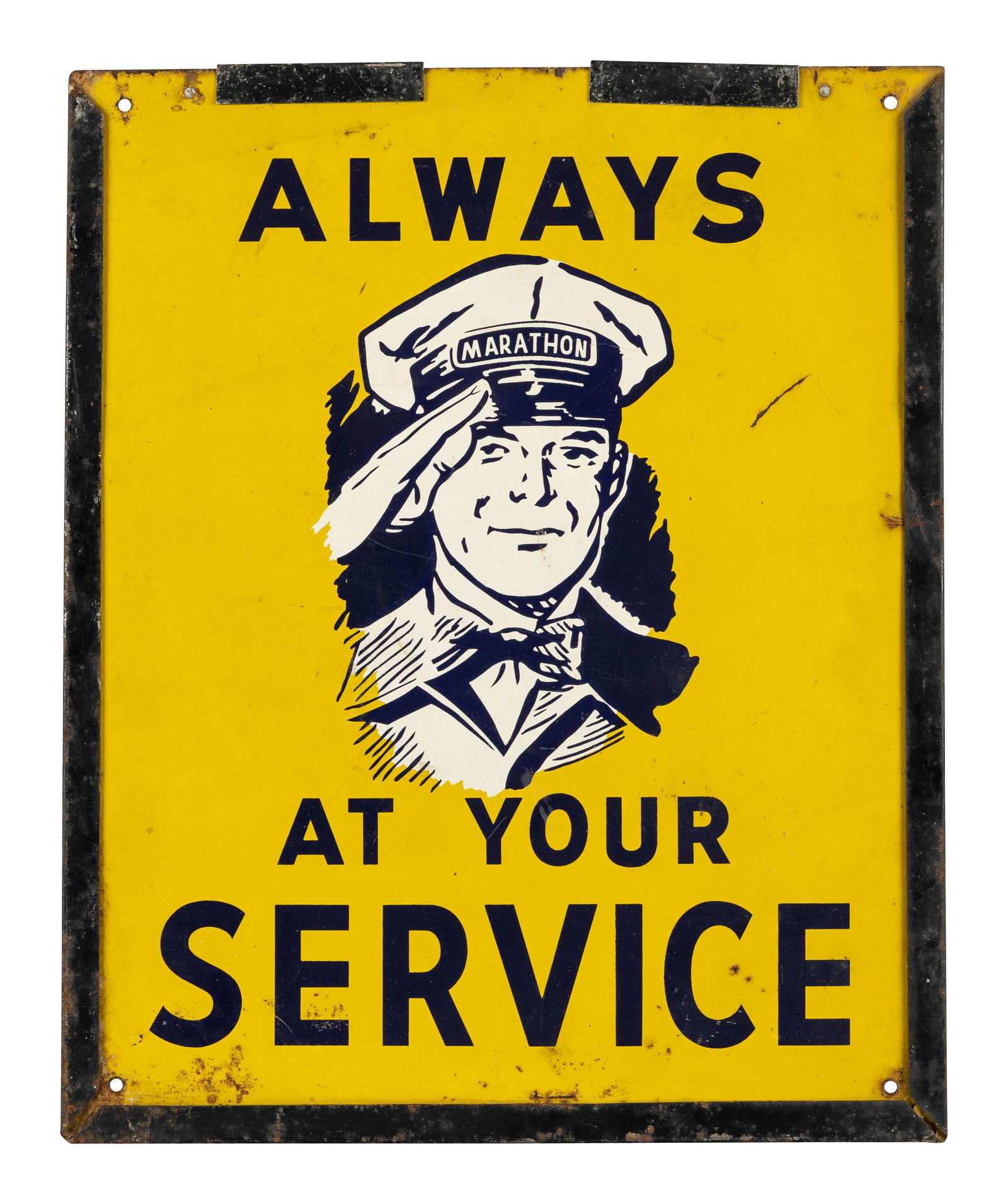 Marathon Gasoline Always at Your Service SST Sign w/ Attendant (1 of 2)