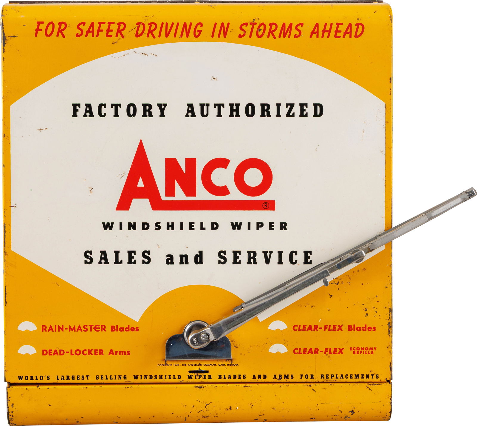 Anco Windshield Wiper Sales & Service Metal Advertising Cabinet (1 of 5)