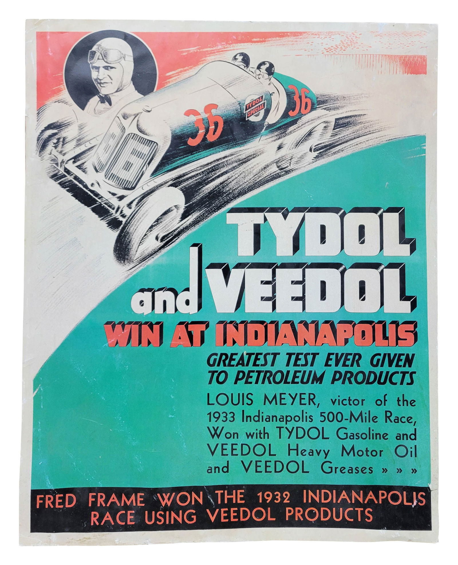 Tydol and Veedol Win At Indianapolis Poster (1 of 2)