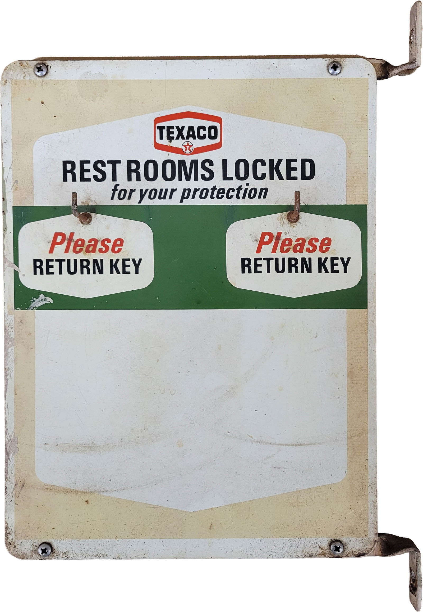 Texaco Restrooms Double Sided Key Fob Sign (1 of 2)