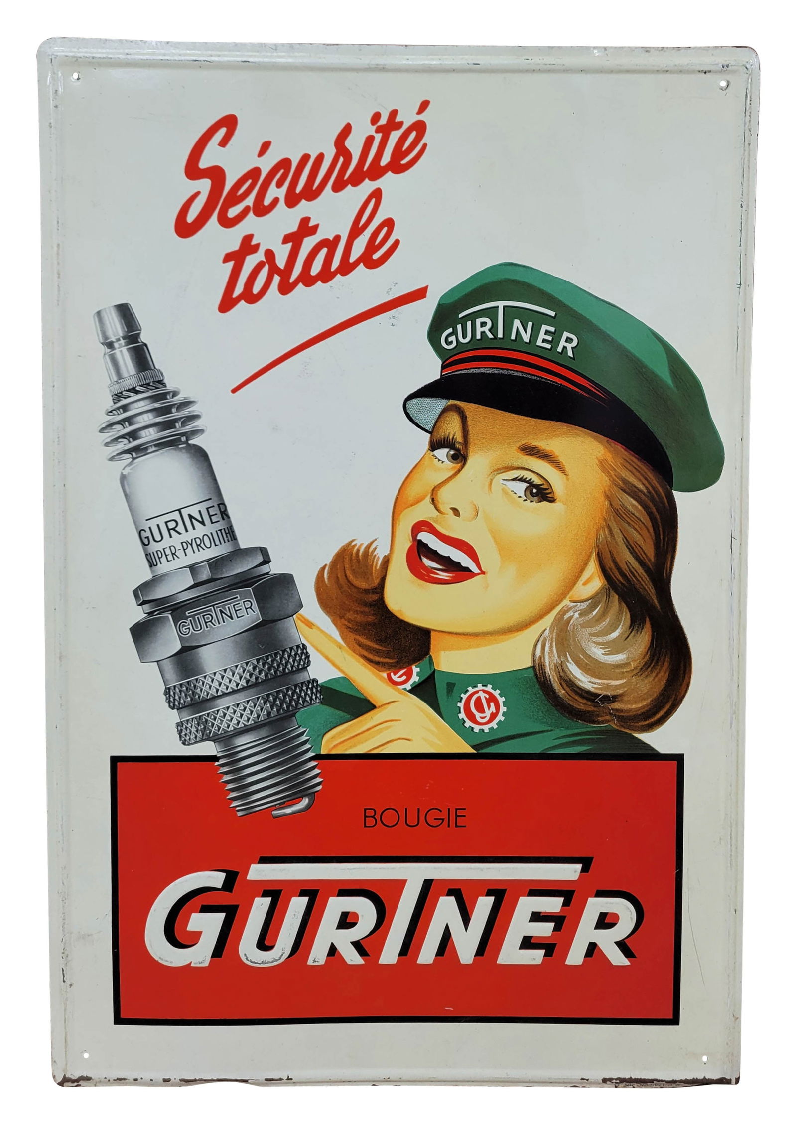 Gurtner Bougie Spark Plugs Single Sided Tin Sign (1 of 2)