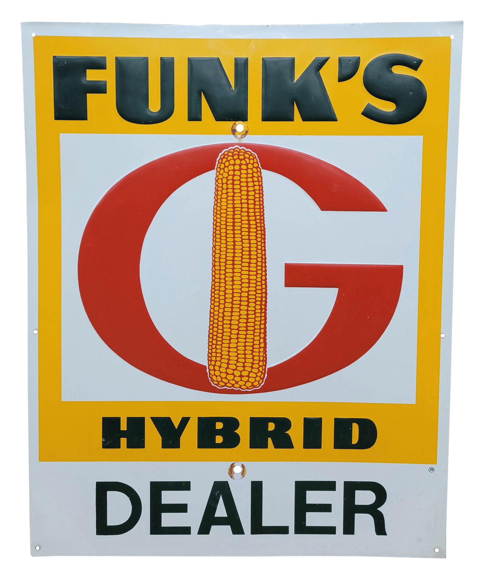 Funk's Hybrid Dealer Embossed Single Sided Tin Sign (1 of 2)