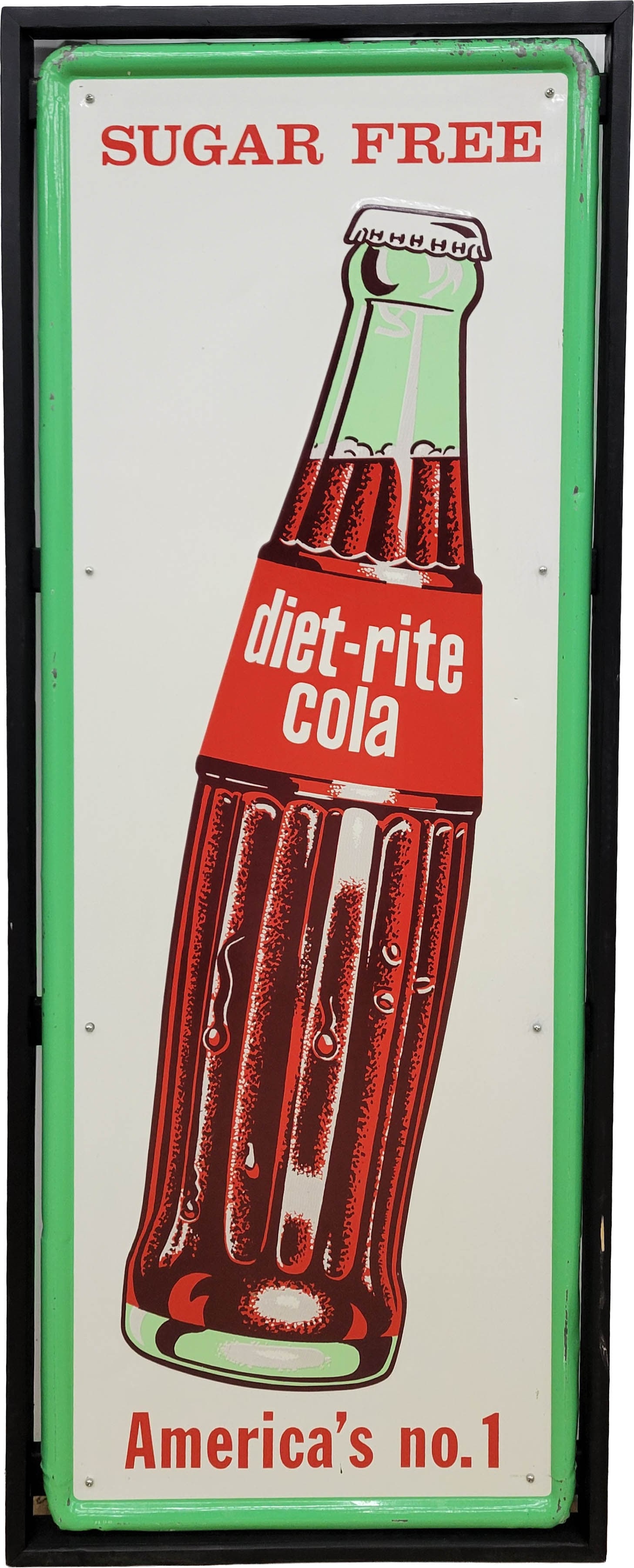 Sugar Free Diet Rite Cola Single Sided Tin Sign In Frame (1 of 2)