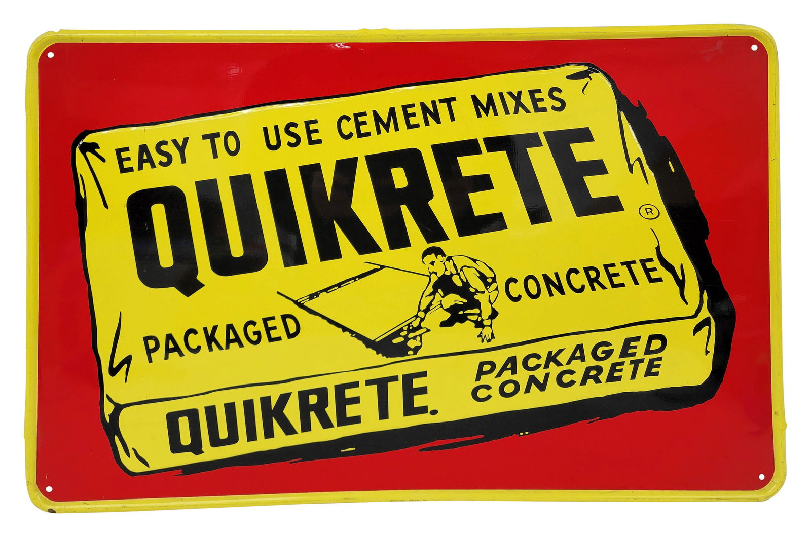 Quikrete Packaged Concrete Single Sided Tin Sign (1 of 2)