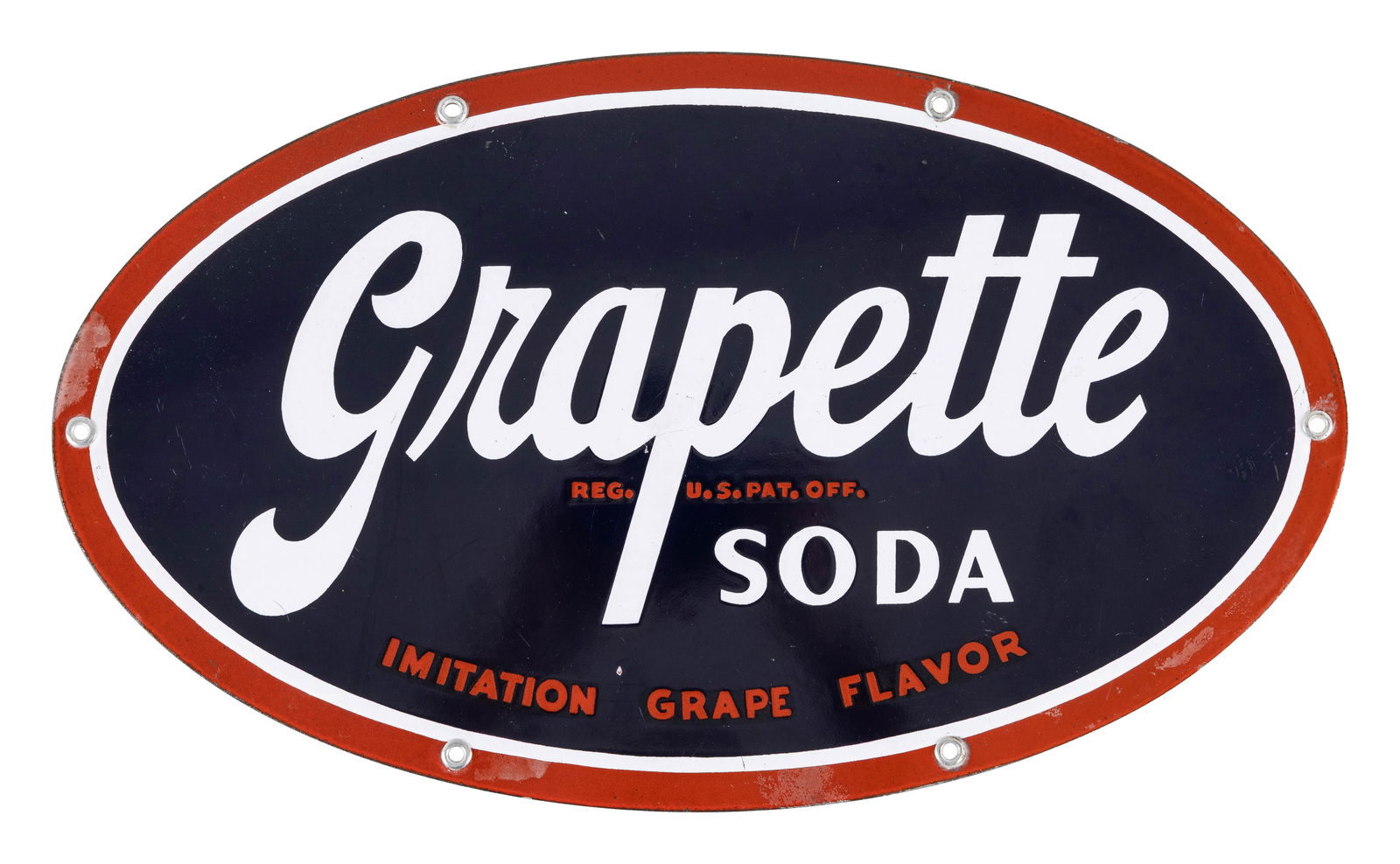 Grapette Soda "Imitation Grape Flavor" SSP Sign (1 of 2)