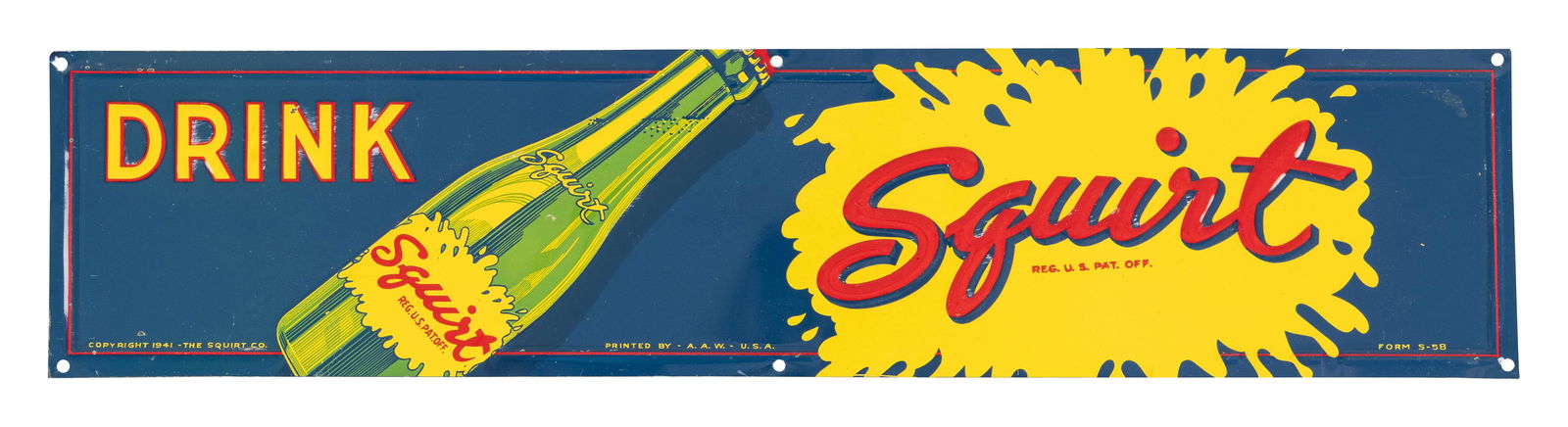 Drink Squirt Soda Emb. SST Sign w/ Bottle (1 of 2)