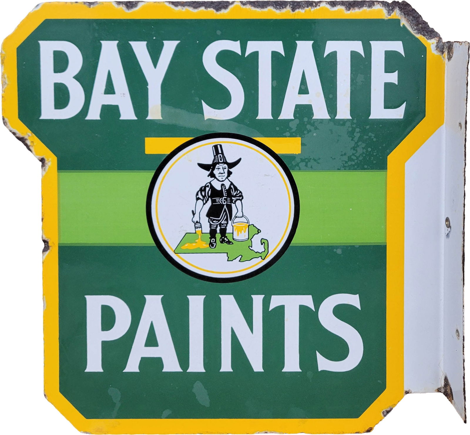 Bay State Paints Double Sided Porcelain Flange Sign (1 of 2)