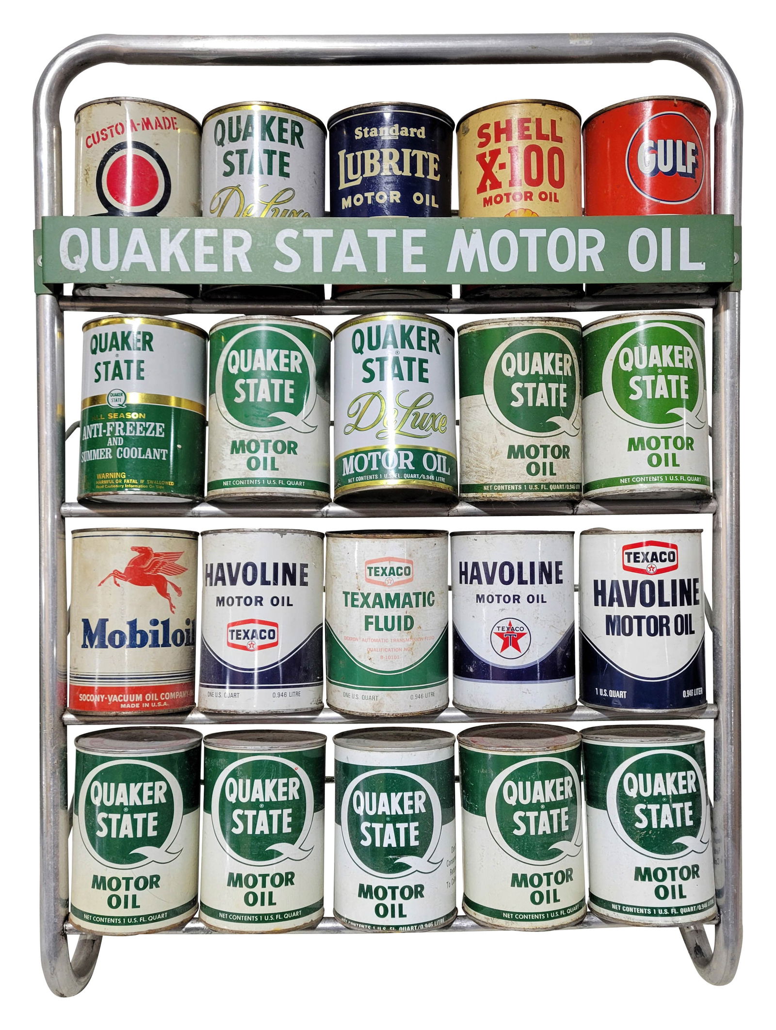 Quaker State Motor Oil Service Station Oil Can Rack (1 of 2)