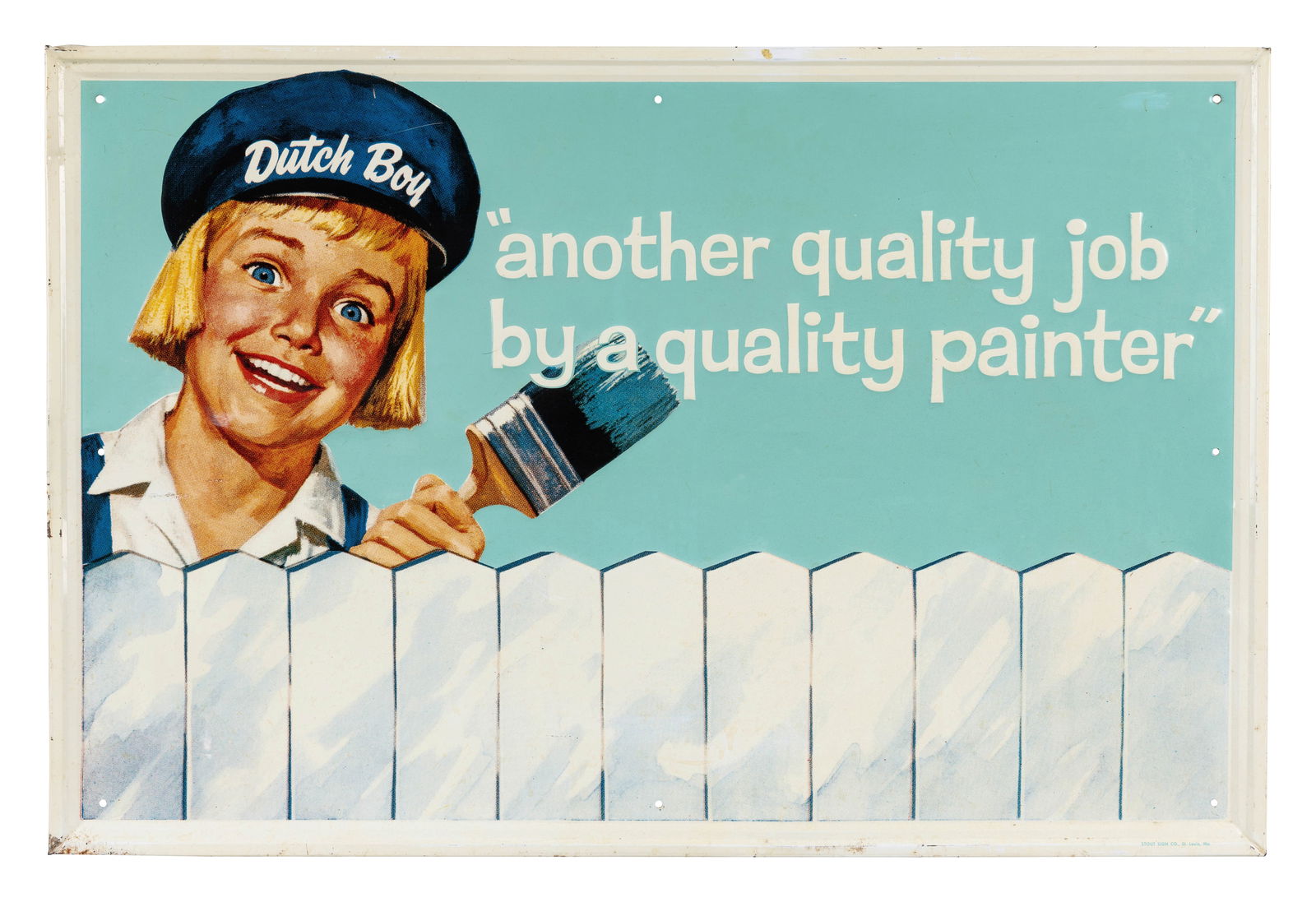 Dutch Boy Paints "Another Quality Job" Emb. SST Sign (1 of 2)