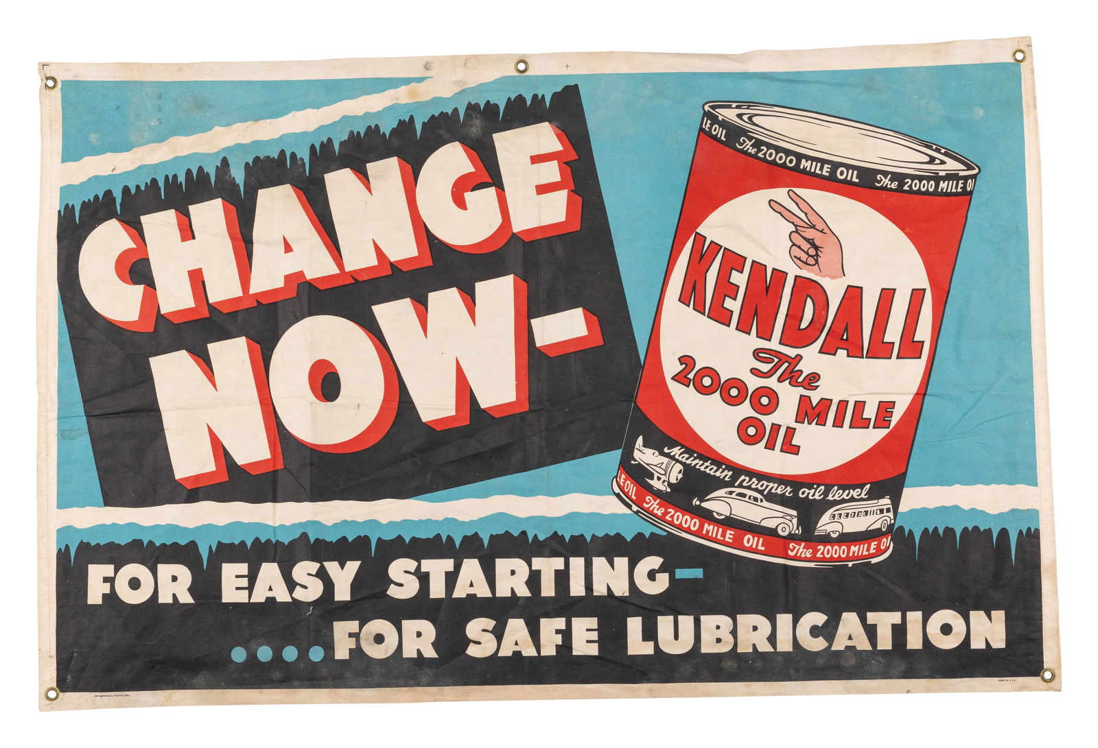 Kendall The 2000 Mile Oil "Change Now" Banner Sign (1 of 2)
