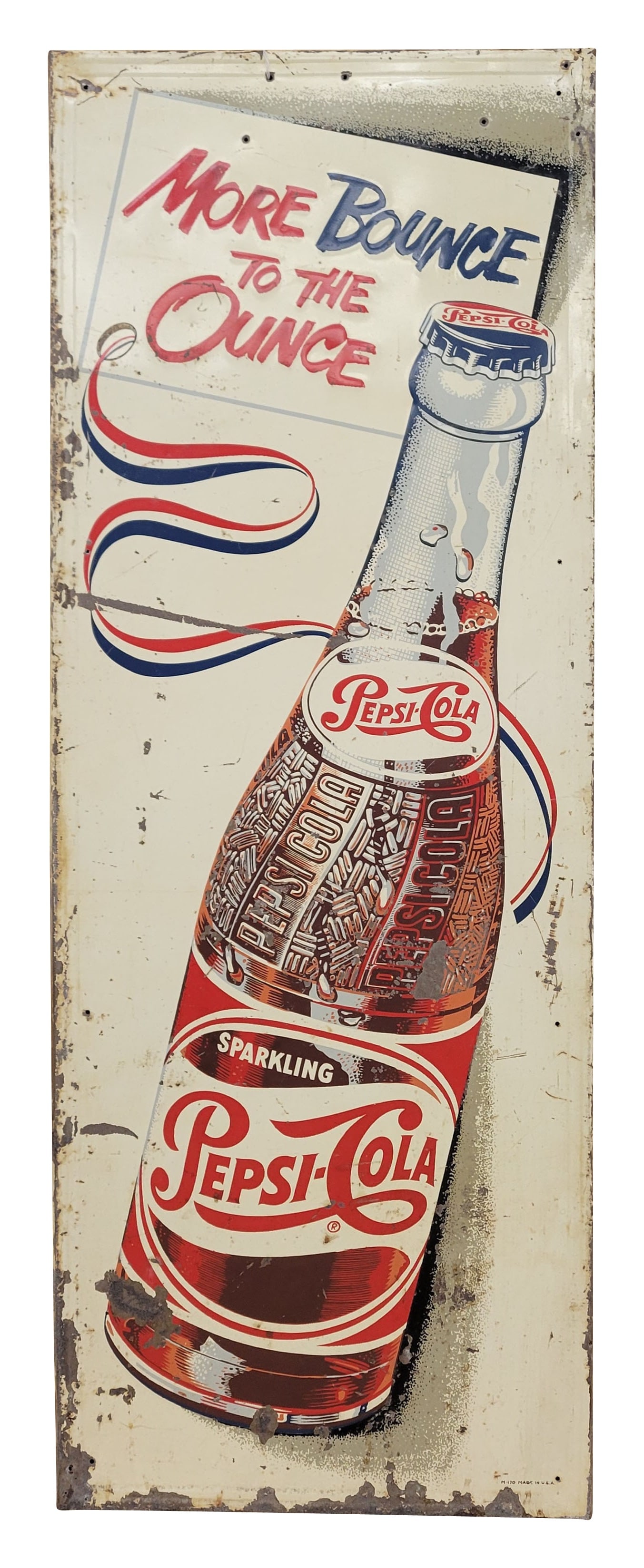 More Bounce To The Ounce Pepsi Cola Single Sided Tin Sign (1 of 2)