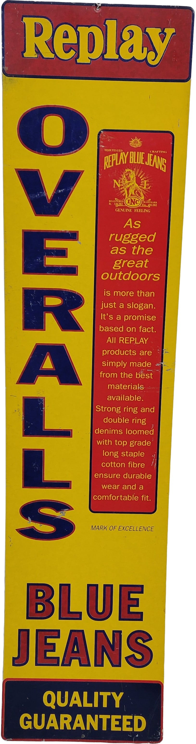 Replay Overalls and Blue Jeans Single Sided Sign (1 of 2)