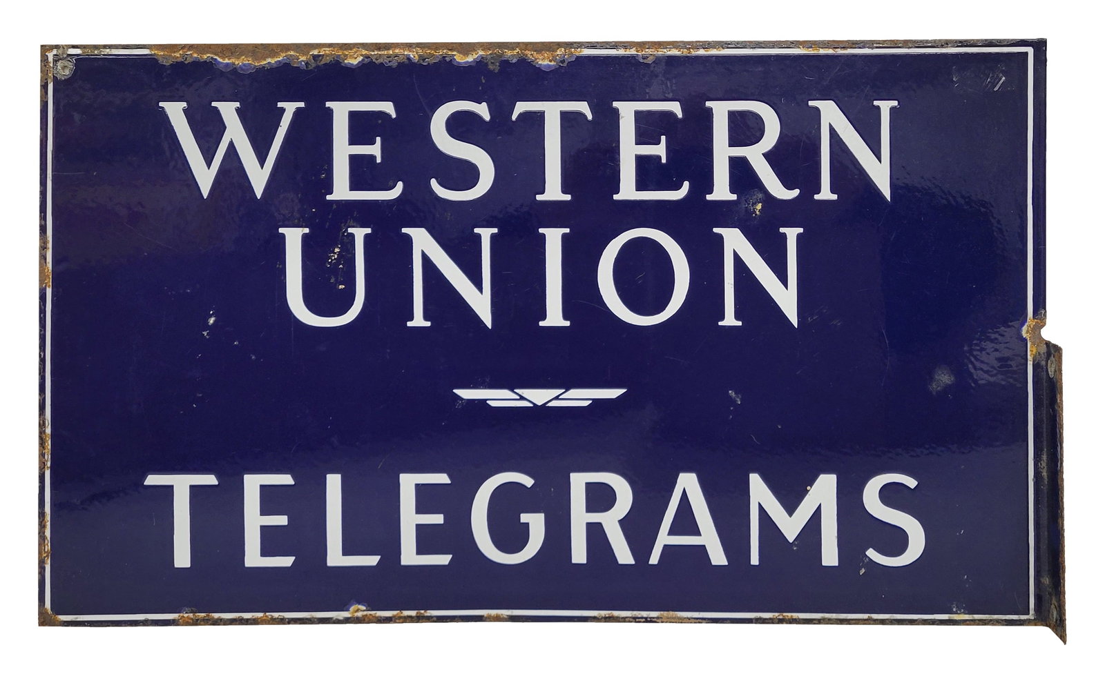 Western Union Telegrams Porcelain Flange Sign (1 of 2)