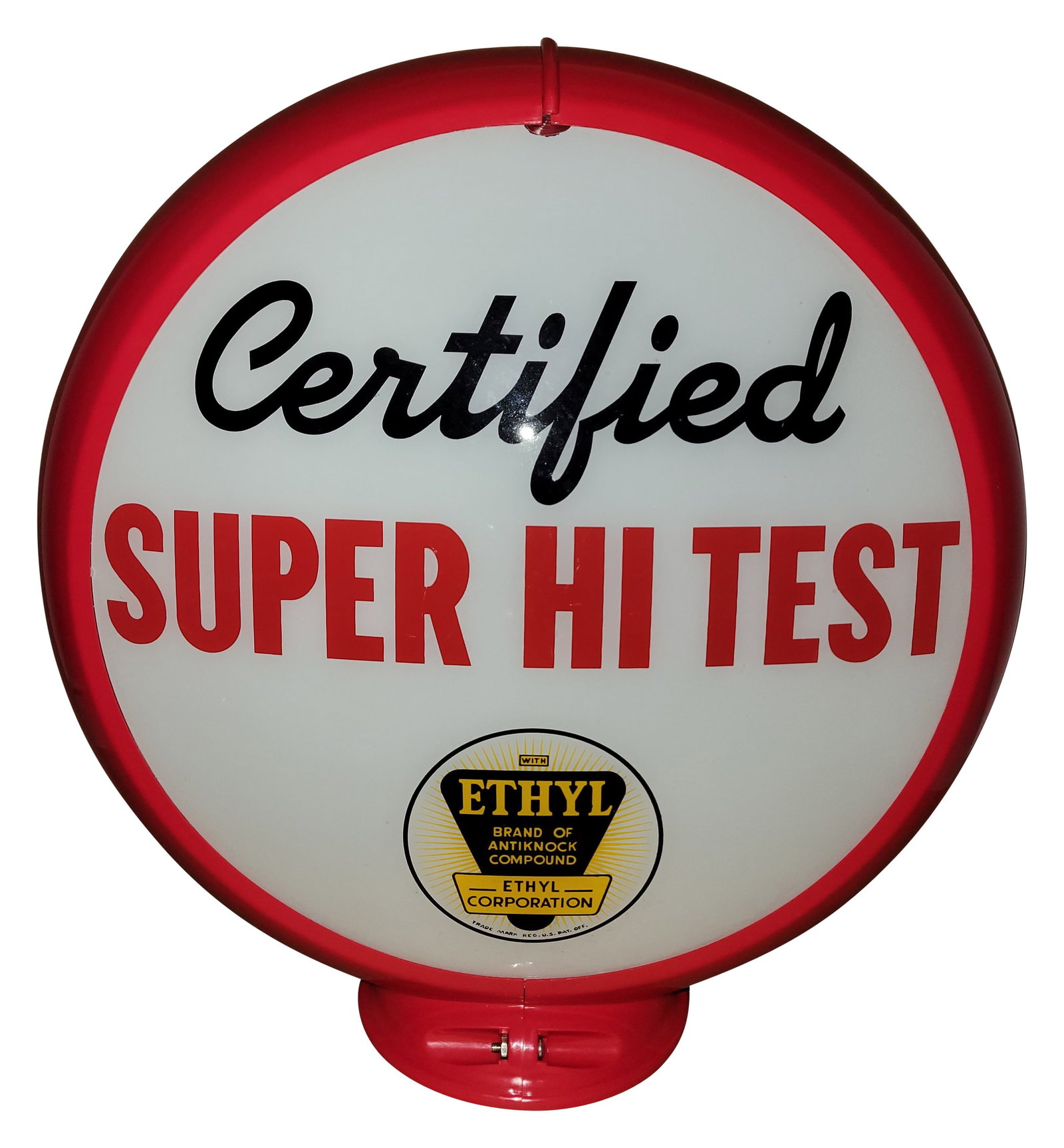 Certified Super High Test Ethyl Gasoline 13.5" Single Lens w/ Capco Globe Body (1 of 2)