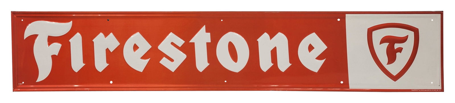 Firestone Embossed Single Sided Tin Sign (1 of 2)