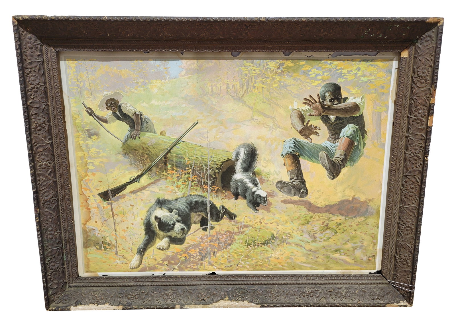 1908 Winchester Lithograph Print With Antique Wood Frame (1 of 3)