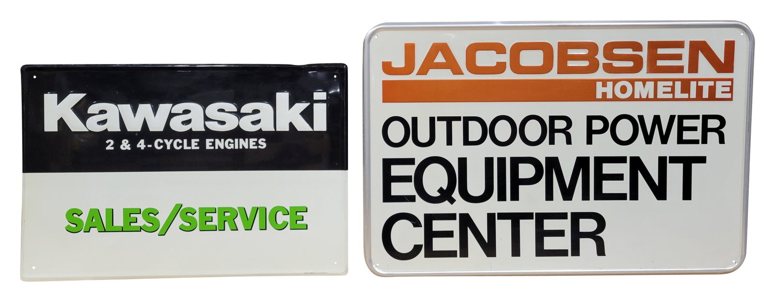 Jacobsen Homelite and Kawasaki Embossed Signs (1 of 2)