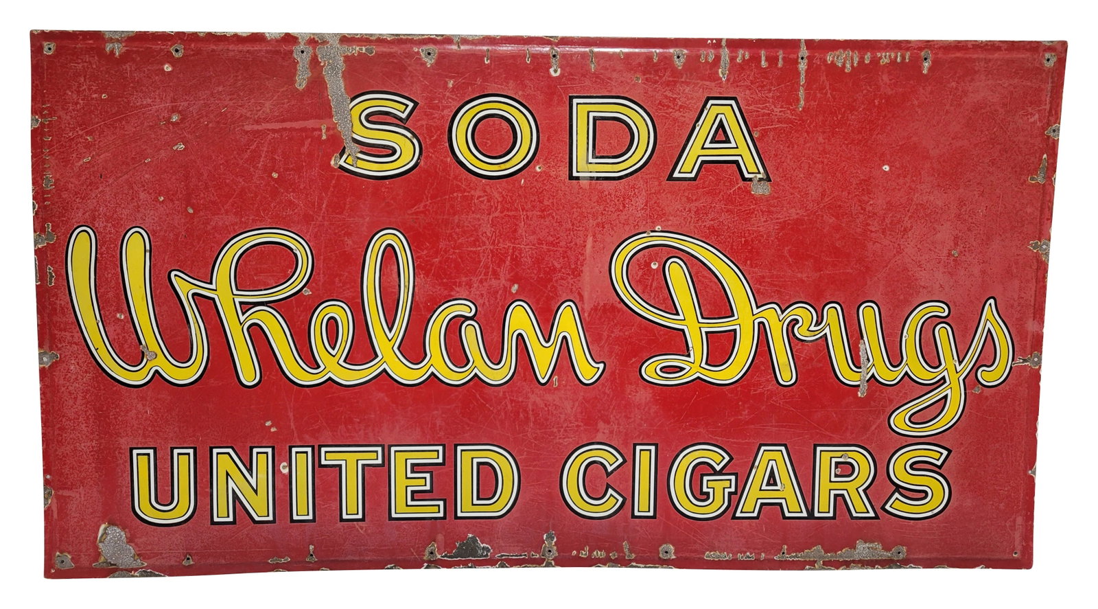 Whelan Drugs Soda United Cigars 6.5' SSP Sign (1 of 2)