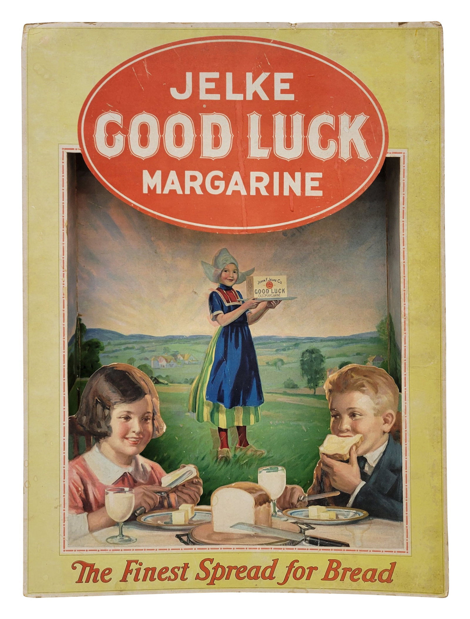Jelke Good Luck Margarine 3D Shadow Box Sign With Light (1 of 4)