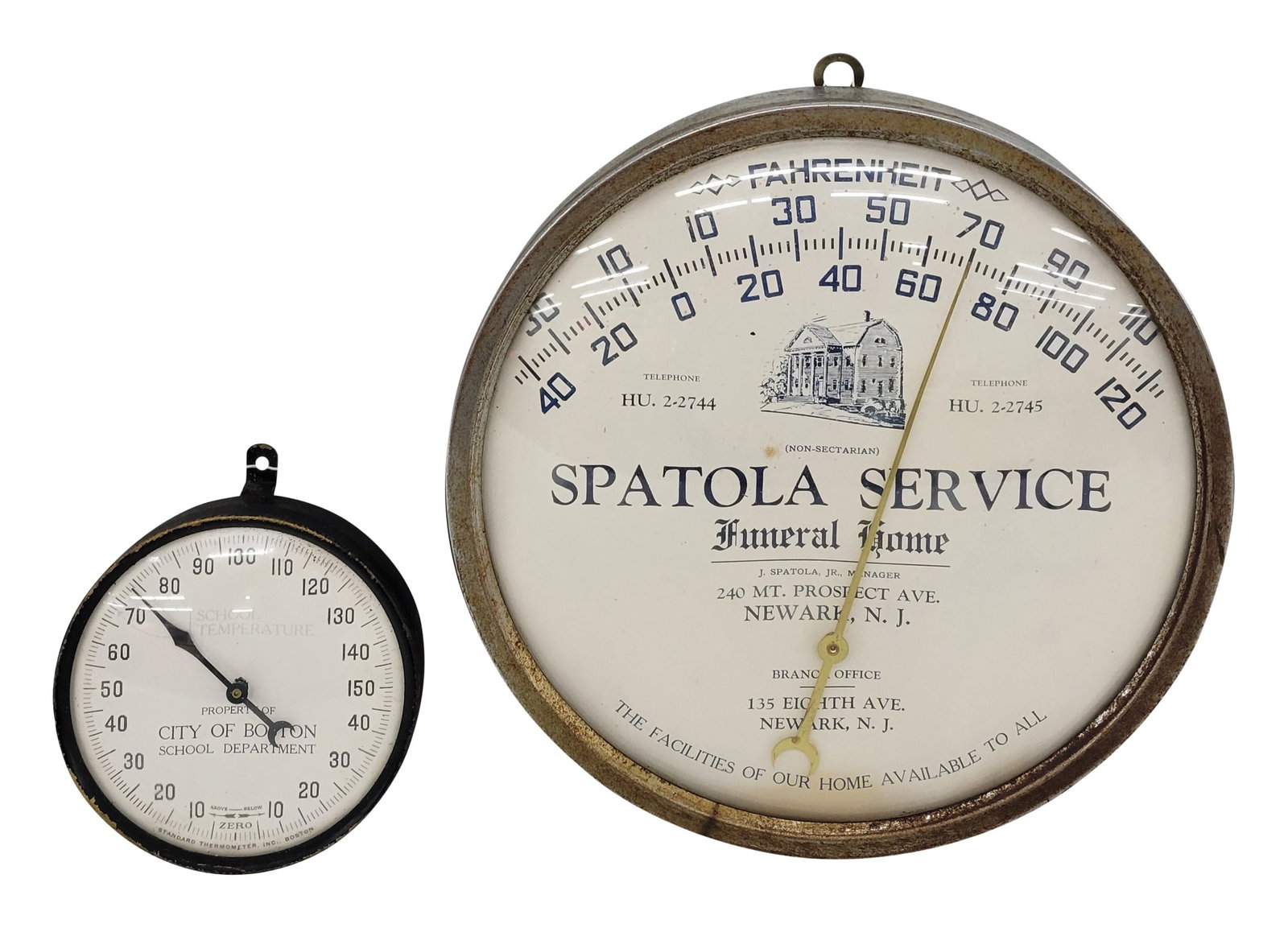 City of Boston and Spatola Funeral Home Service Thermometers (1 of 2)