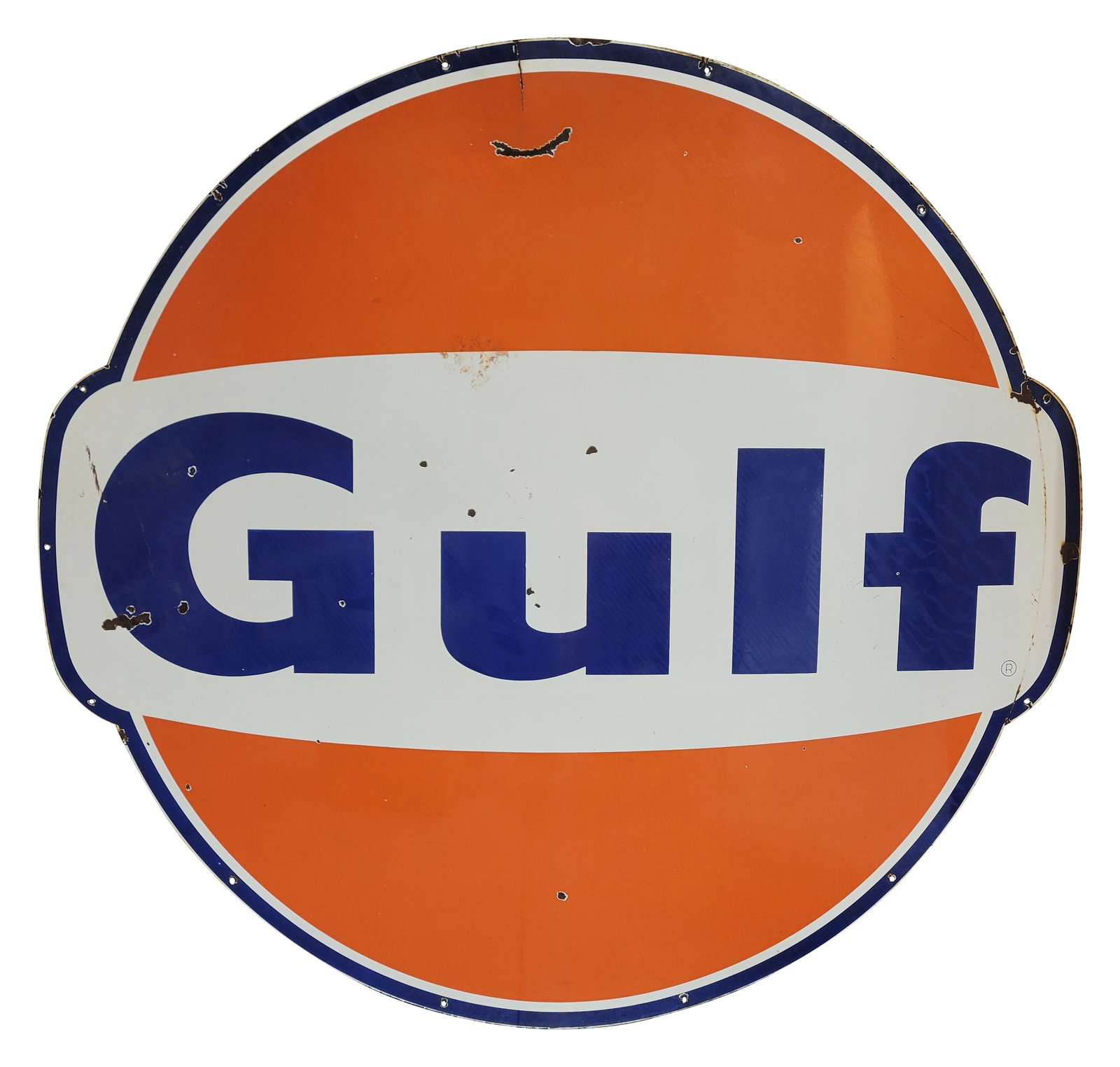 1966 Gulf Gasoline 6.5' Die Cut SSP ID Sign (1 of 2)