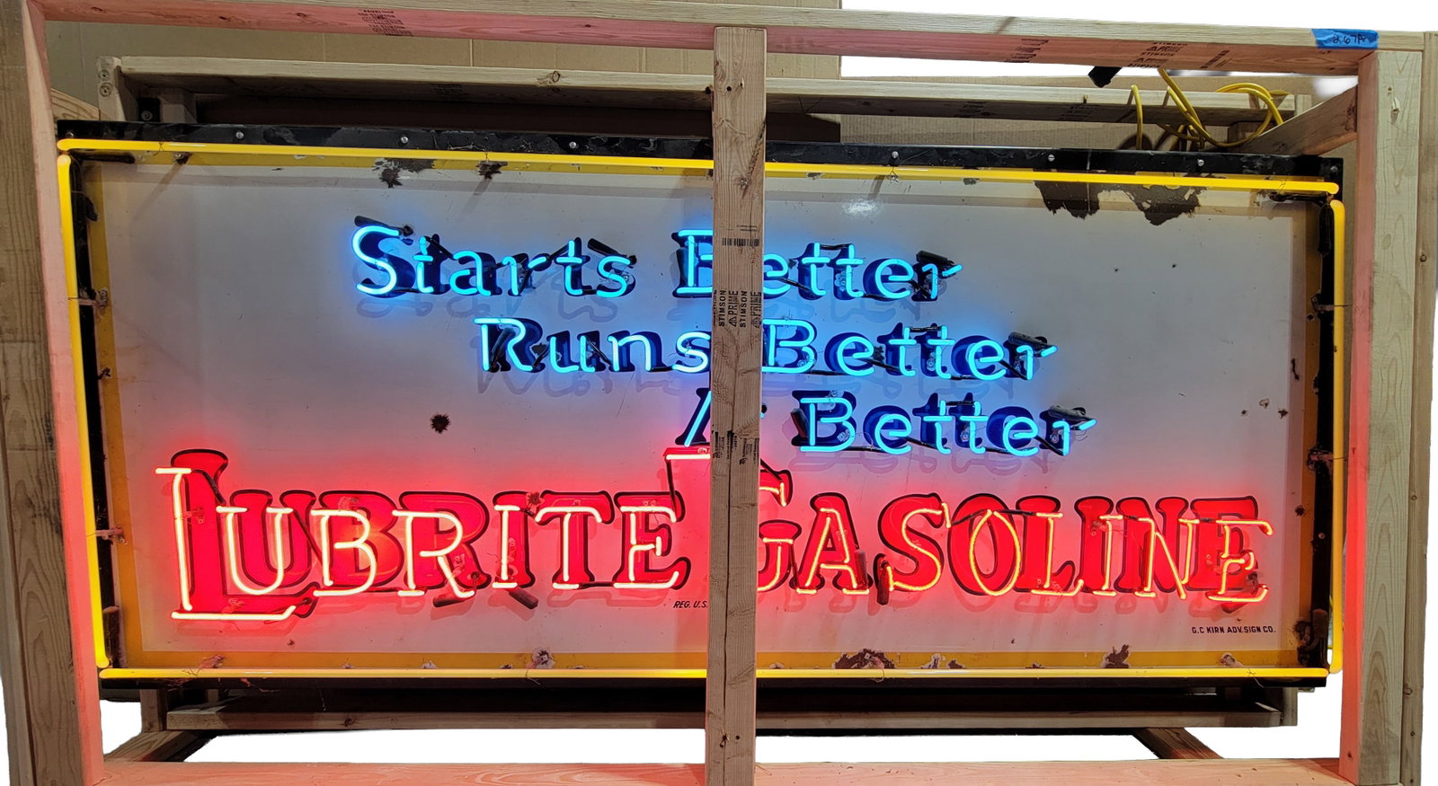 Starts Better Runs Better Is Better Lubrite Gasoline 8' SSP Neon Sign (1 of 4)