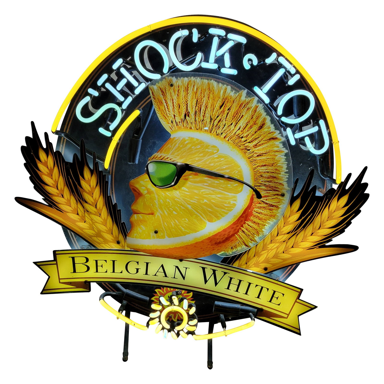 Shock Top Belgian White Neon Light Up Beer Sign (1 of 2)