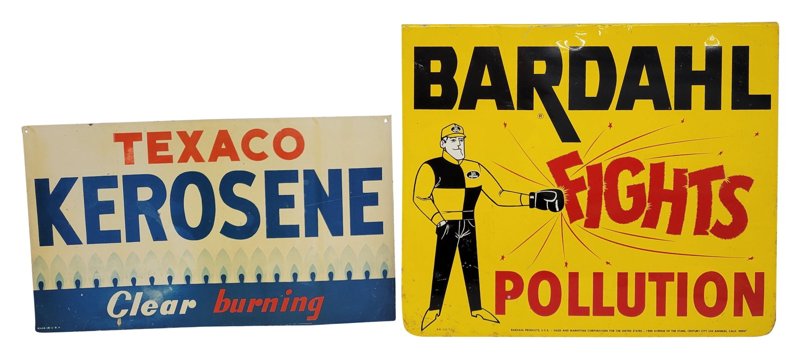 Texaco Kerosene SST Sign and Bardahl Fights Pollution Rack Sign (1 of 2)