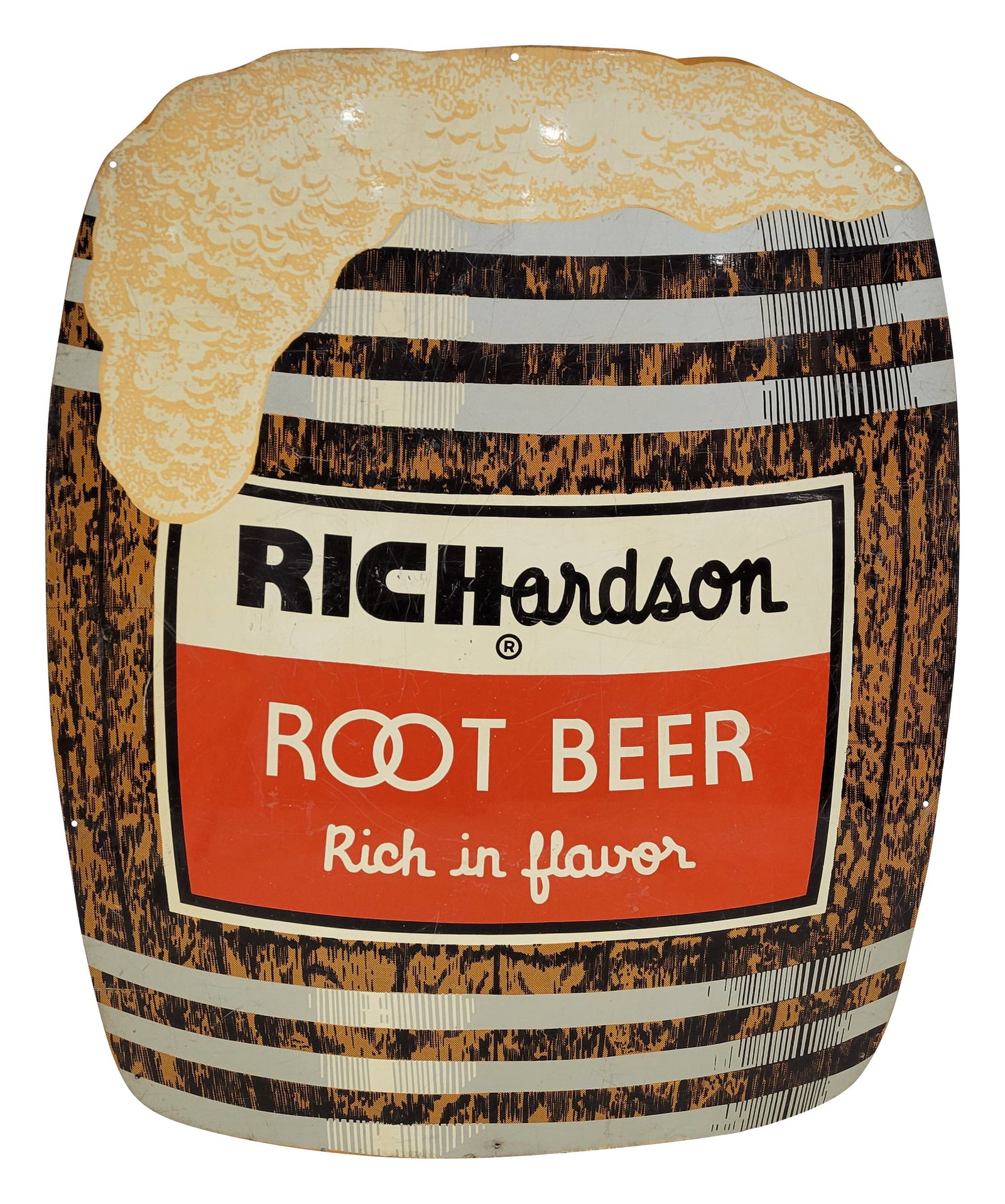 Richardson Root Beer Rich In Flavor Single Sided Tin Mug Sign (1 of 2)