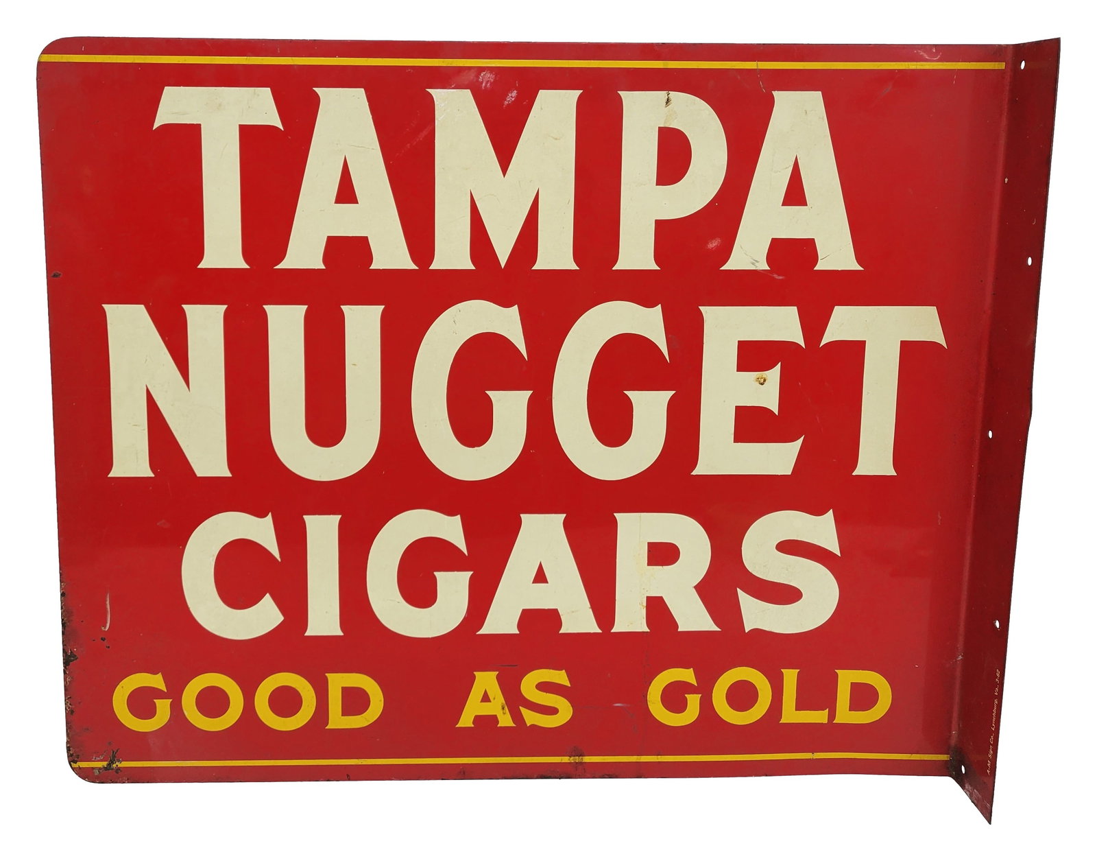 Tampa Nugget Cigars Good As Gold Tin Flange Sign (1 of 2)