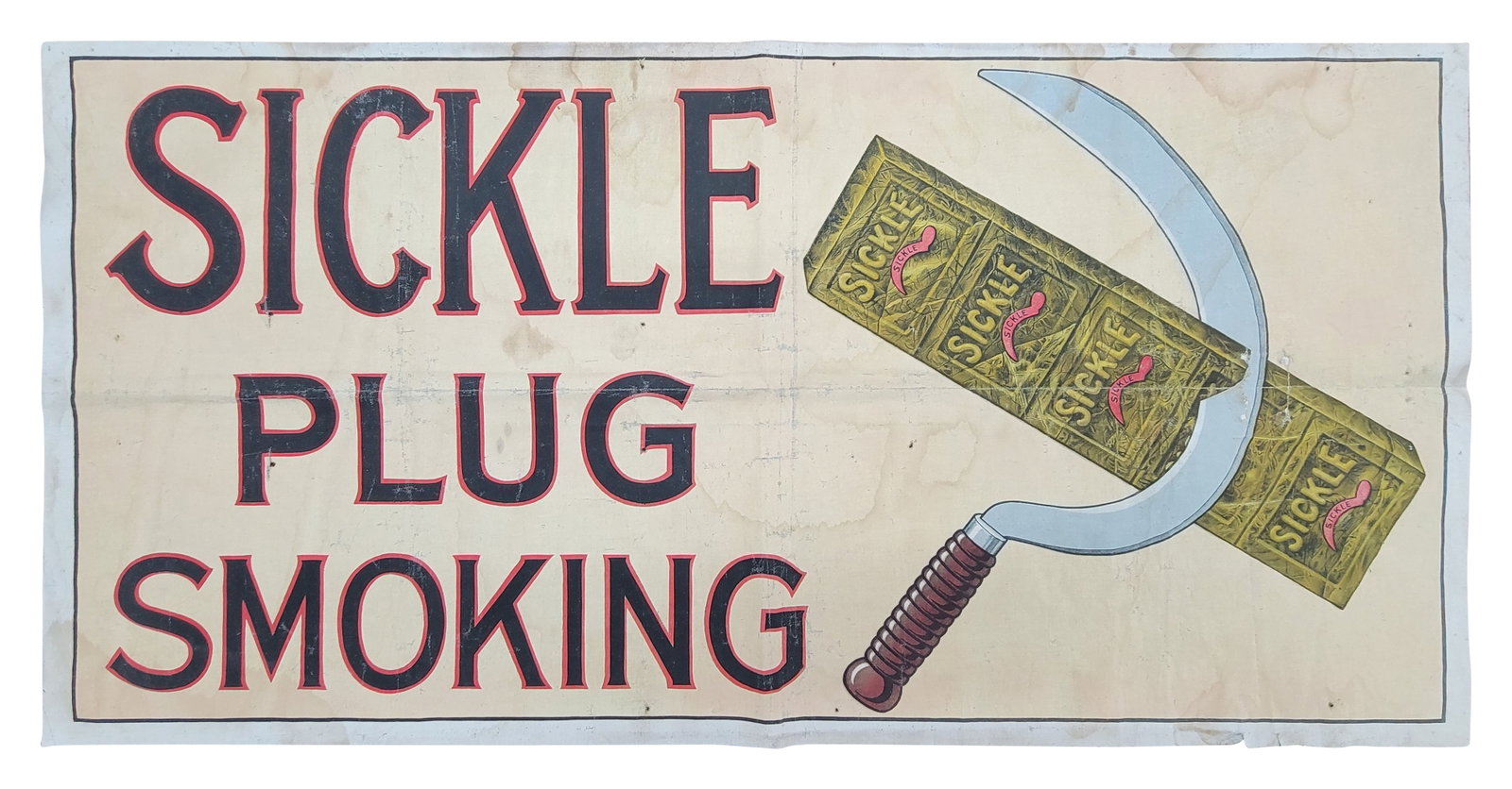 Sickle Plug Smoking Tobacco Advertising Banner (1 of 2)