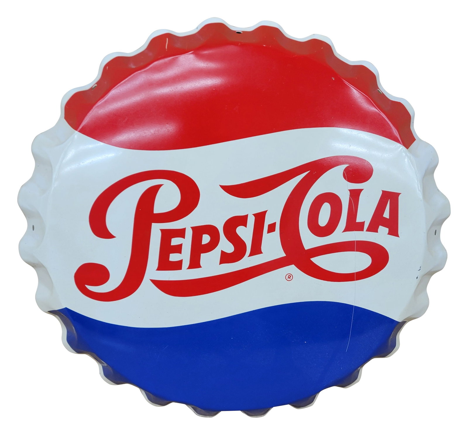 Pepsi Cola Single Sided Tin Bottle Cap Sign (1 of 4)